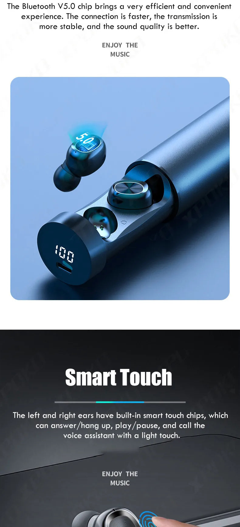 B9 fone de ouvido Bluetooth sem fio, intra-auricular binaural, metal fosco, IPX6