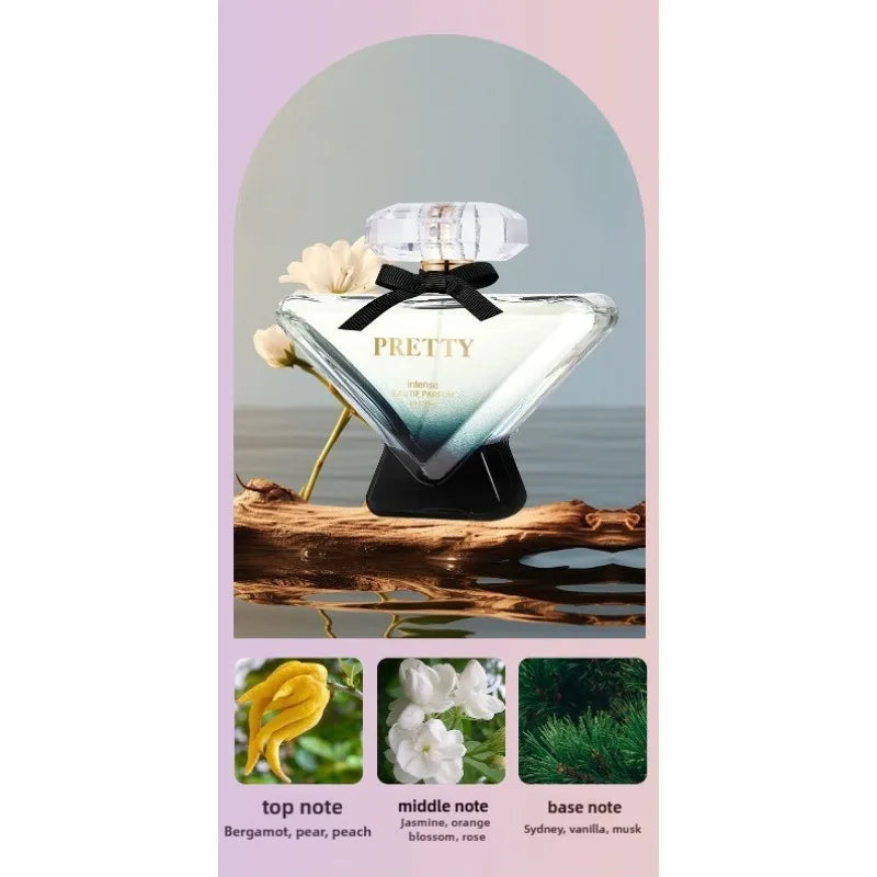 Beautiful Flawless Perfume 100ml – Fruity Floral Scent with Bergamot Peach Jasmine and Musk Long-Lasting Fragrance for All Skin
