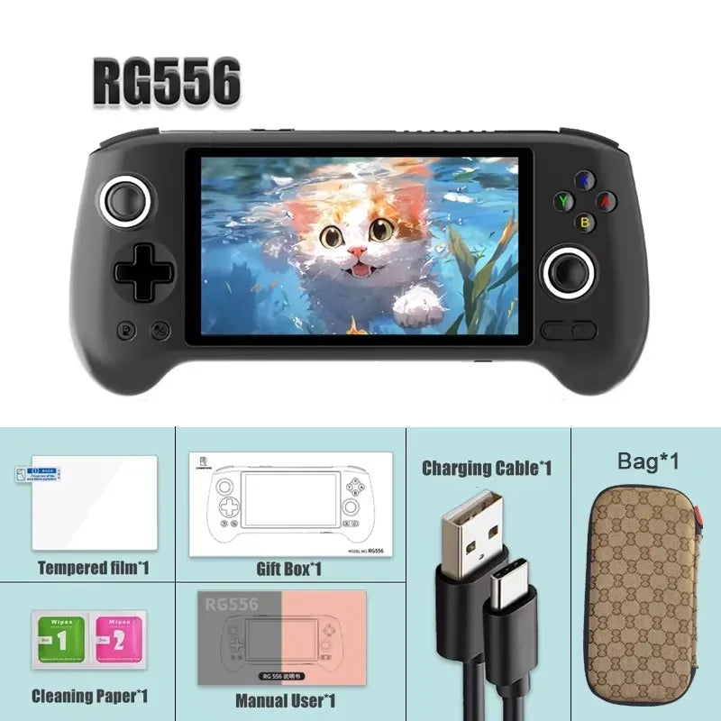 Anbernic rg556 console de jogos portátil 5.48 polegadas tela amoled 1080*1920 a