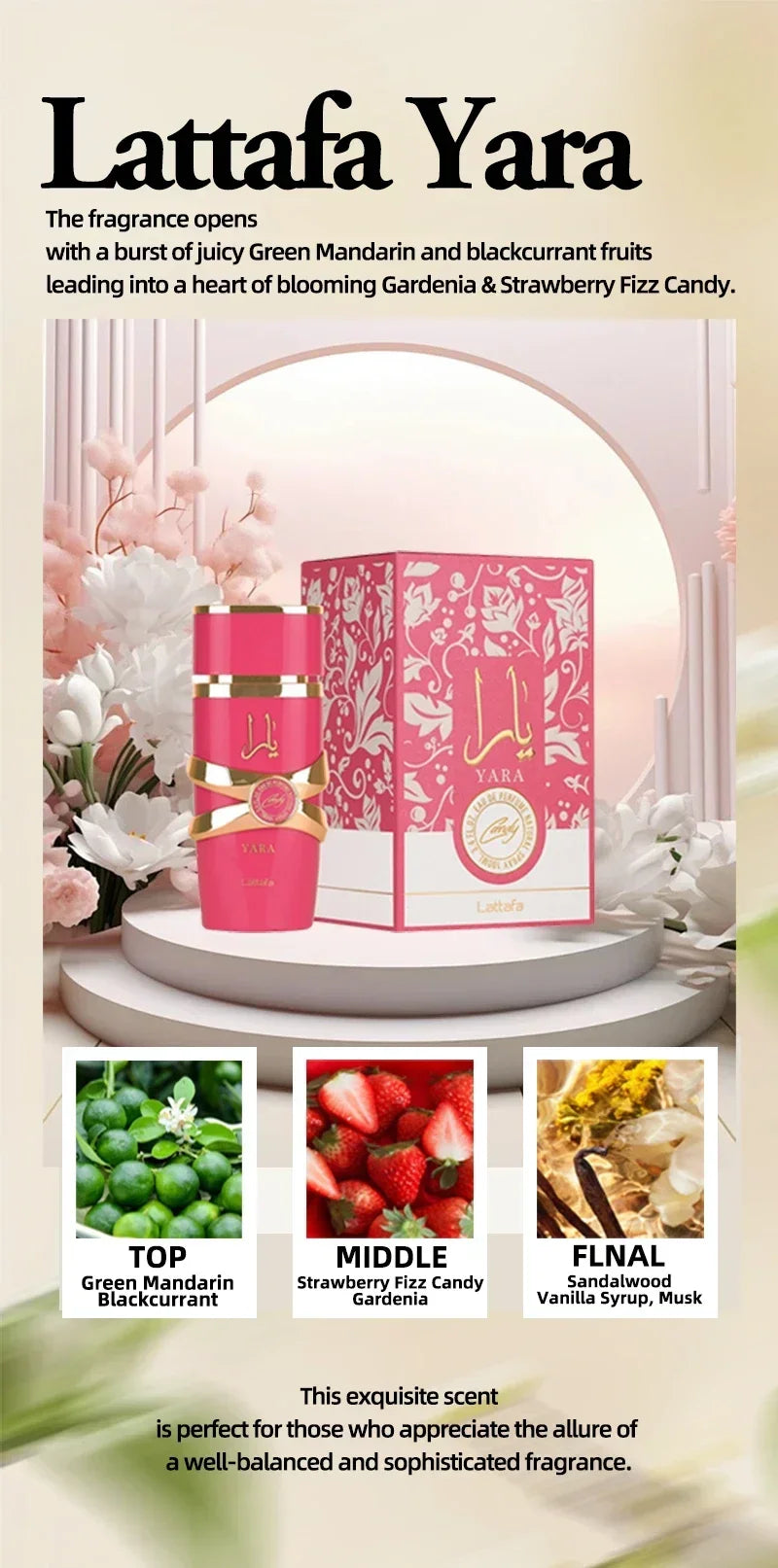 100ml Lattafa Yara Women Perfume Original Unisex Eau De Parfum Lady Perfume Lasting Fragrance Pheromone Perfume Body Spray