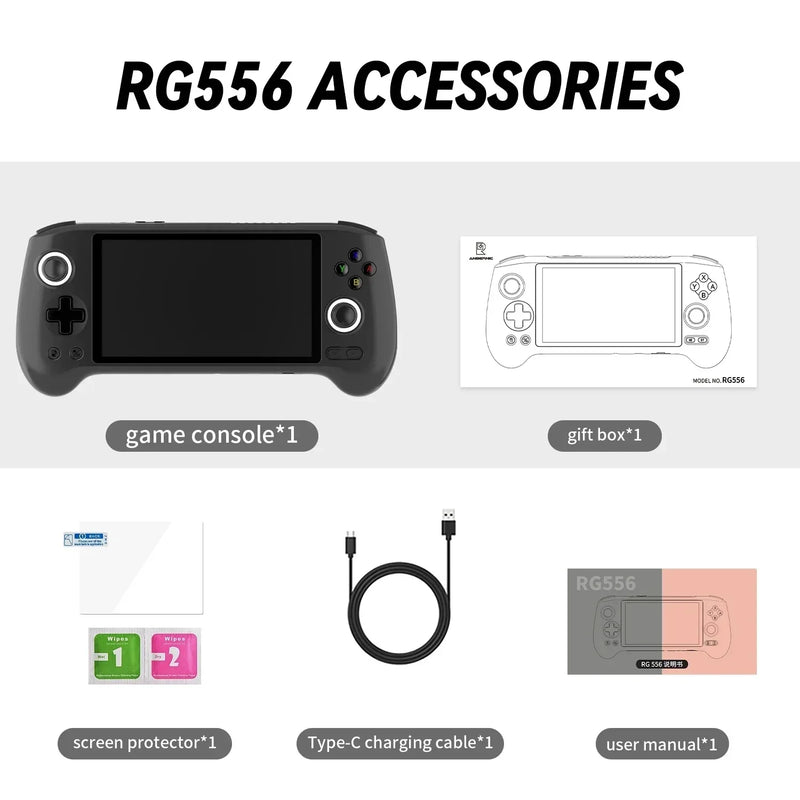 Anbernic rg556 console de jogos portátil 5.48 polegadas tela amoled 1080*1920 a