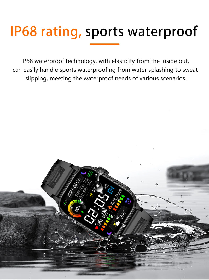 LIGE New Men Smart Watch Flashlight 2.01" HD Large Screen AI Voice Bluetooth Call Sport Watches Health Monitor Smartwatch Women