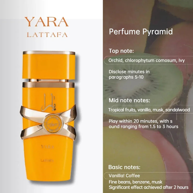 100ml Lattafa Yara Women Perfume Original Unisex Eau De Parfum Lady Perfume Lasting Fragrance Pheromone Perfume Body Spray