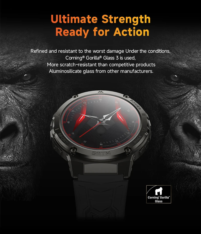 Simsonlab T10 5 ATM Waterproof Sport Smartwatches  For Men 450mAh Big Battery Health Monitoring