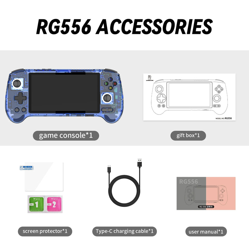 Anbernic rg556 console de jogos portátil 5.48 polegadas tela amoled 1080*1920 a
