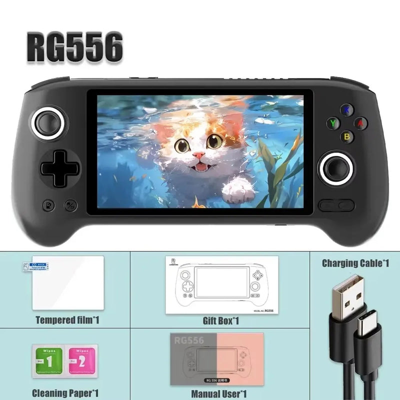 Anbernic rg556 console de jogos portátil 5.48 polegadas tela amoled 1080*1920 a