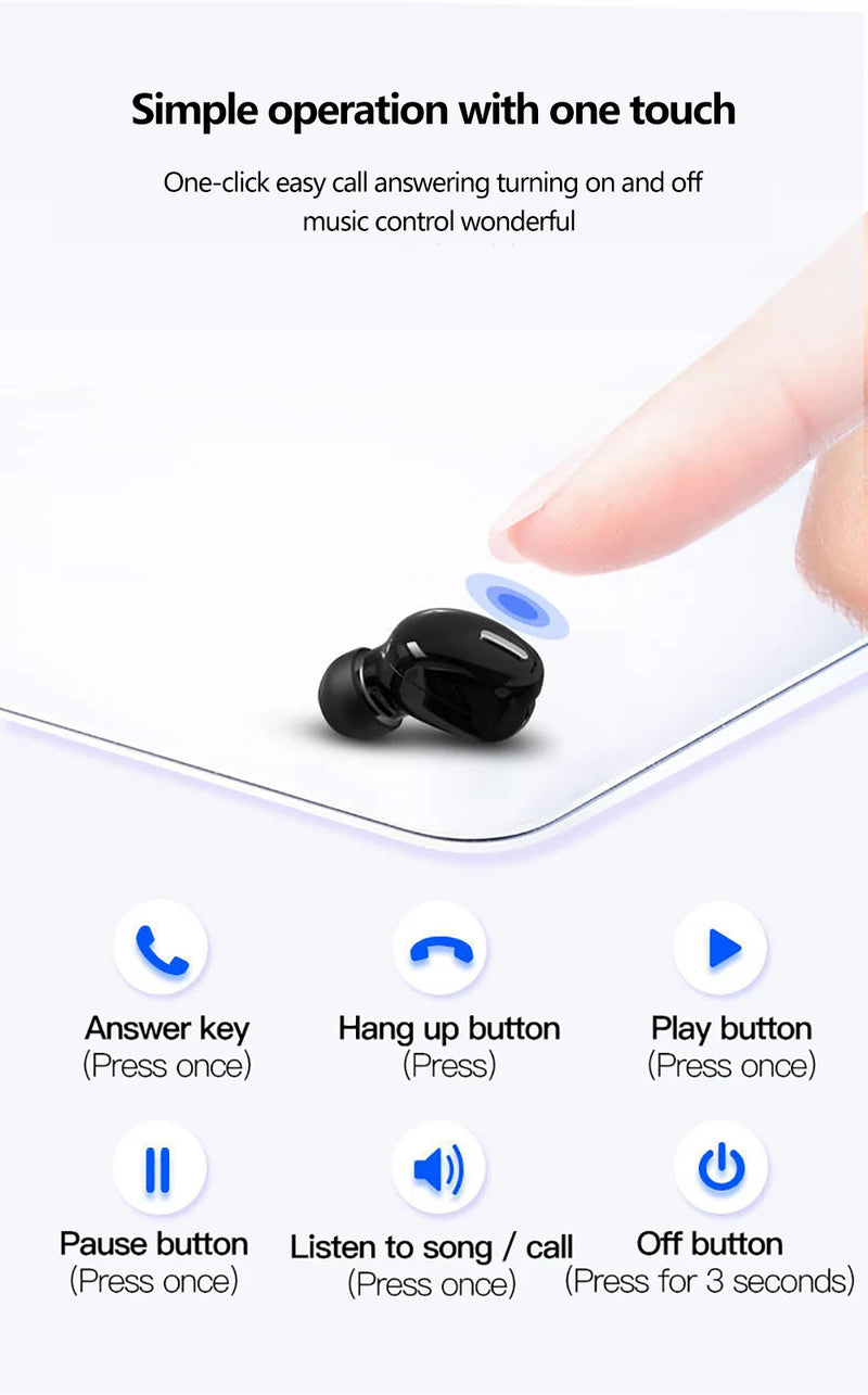 X9 Wireless Earphone Bluetooth-compatible 5.0 With Mic Single in-Ear Sports Headset For Xiaomi Huawei Stereo Sound Headphones