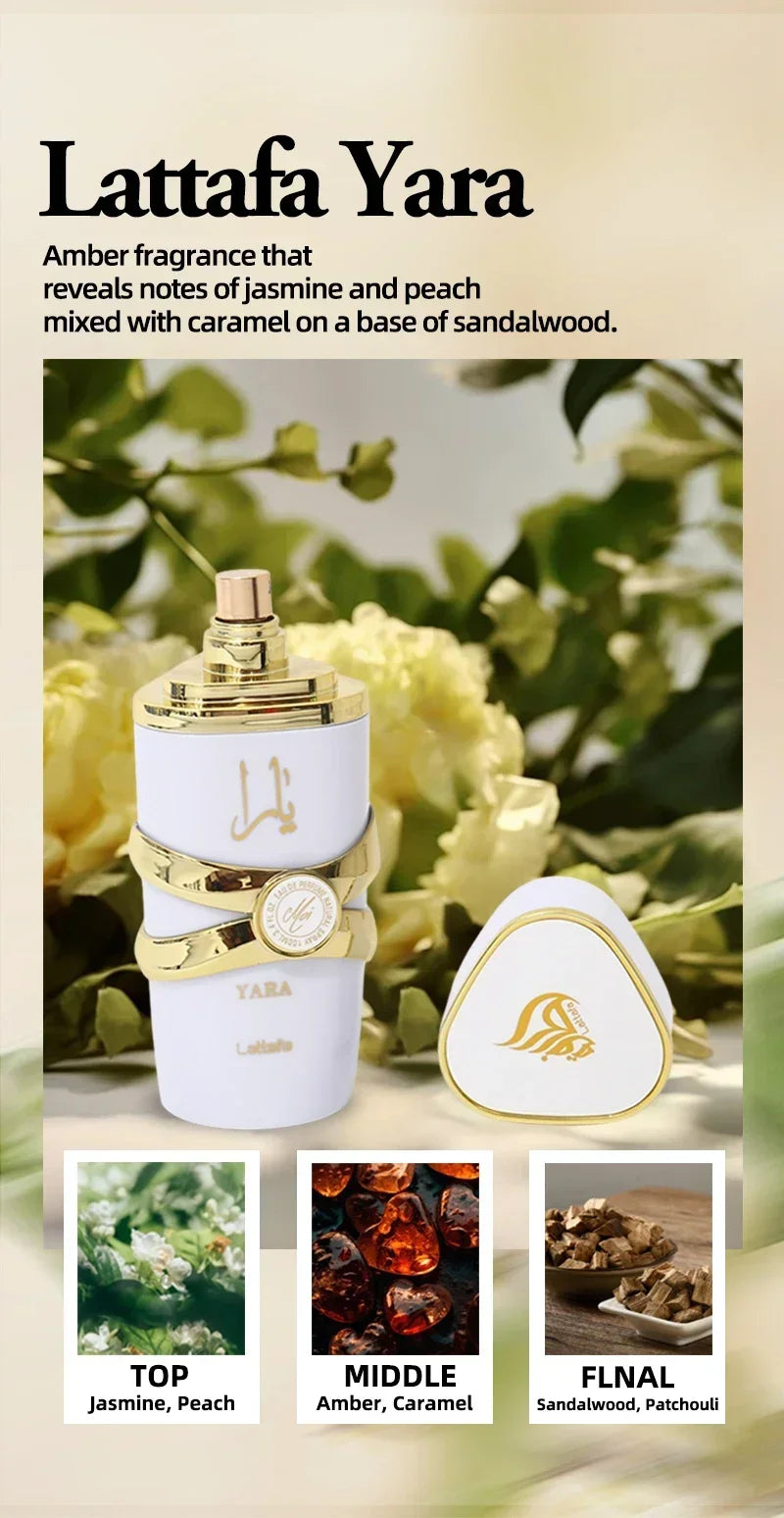 100ml Lattafa Yara Women Perfume Original Unisex Eau De Parfum Lady Perfume Lasting Fragrance Pheromone Perfume Body Spray