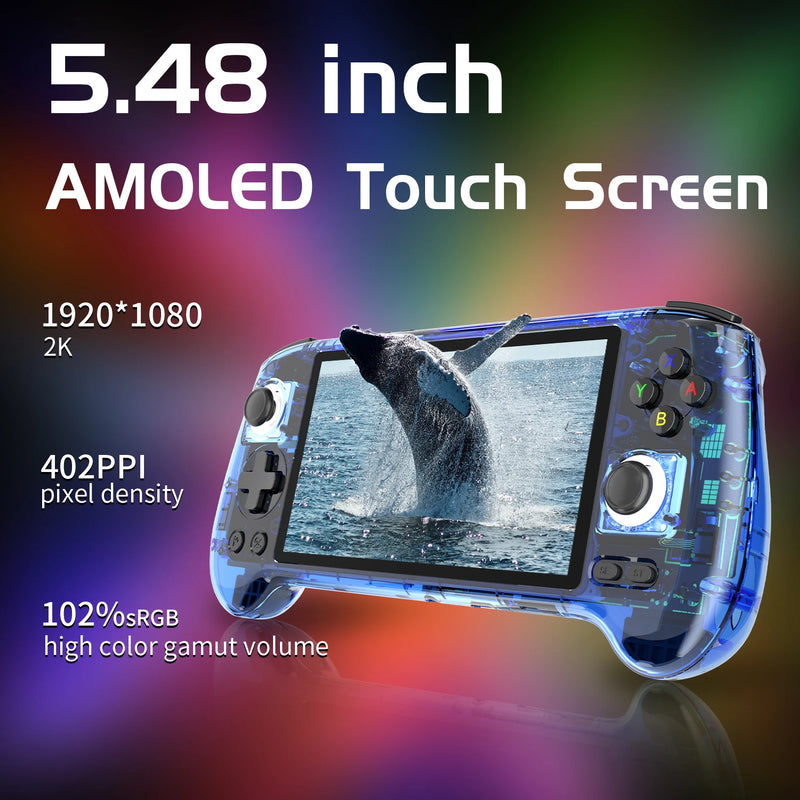 Anbernic rg556 console de jogos portátil 5.48 polegadas tela amoled 1080*1920 a