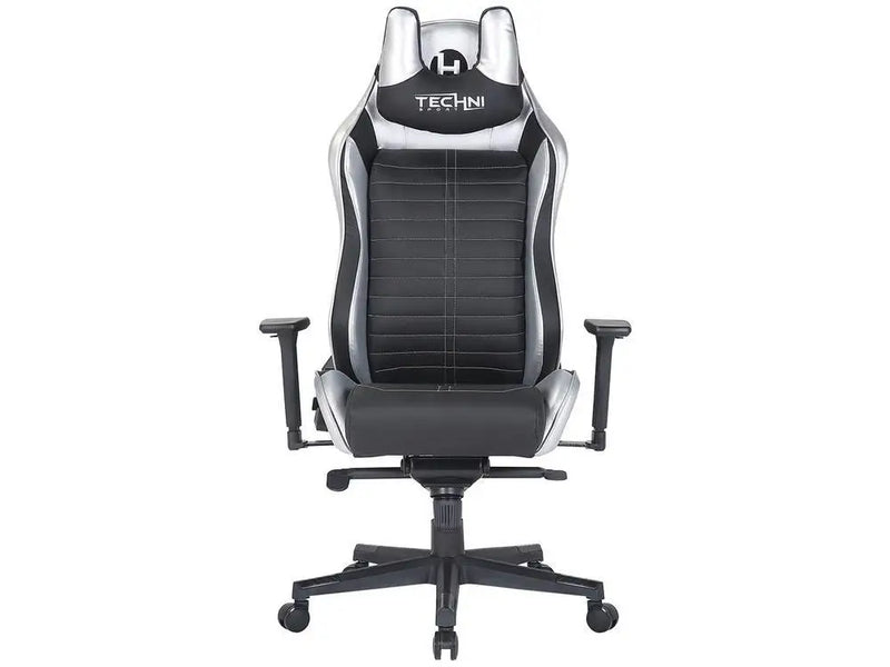 Cadeira Gamer Techni Sport Reclinável Giratória Preta e Prata TS62